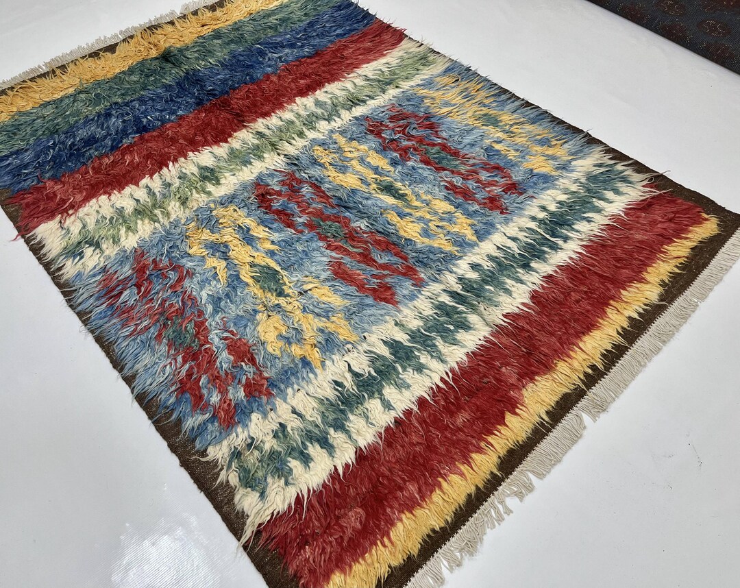 9x6 Rugs 4'9x6'3 Ft - Mulitcolor Gabbeh Morrocan Area Rug - Handknotted Wool Rug ...