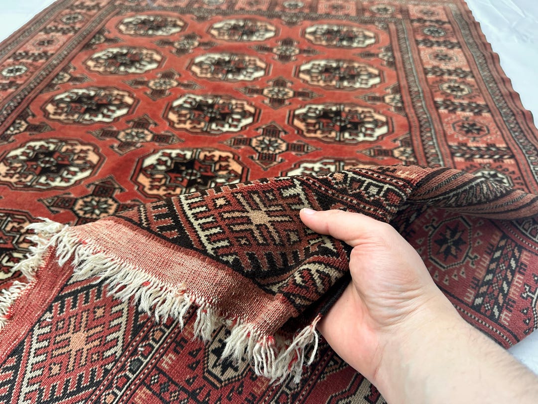1900s Antique 4x5ft. Turkmen Tekke Rug, Handmade High Quality Afghan ...