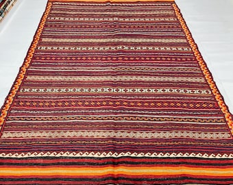 1970s 5x7 ft Vintage Kilim Afghan Hand Knotted Rug, Bedroom Rug, Living Room Rug