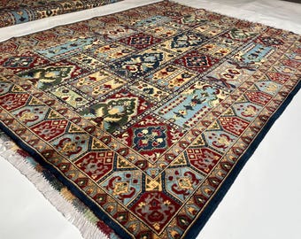 4'11 x 6'6 ft Oriental Geometric Floral Area Rug, Afghan Hand knotted Wool Tribal Rug, Turkmen Oriental Rug, Bedroom Area Rug, Kids Room Rug