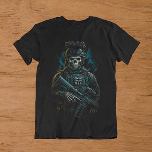 Ghost T-shirt "Task Force 141" – Call of Duty SAS Art / Skelettsoldatgrafik
