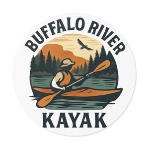 Adventure Kayaking Stickers | Outdoor Vinyl Decals for Nature Lovers, Campers, Kayakers, Eco-Friendly Gifts, Buffalo River Decor