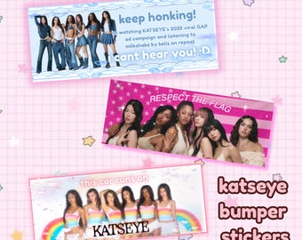 katseye bumper stickers  - global girl group pack