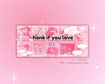 honk if you love yaoi - bumper sticker