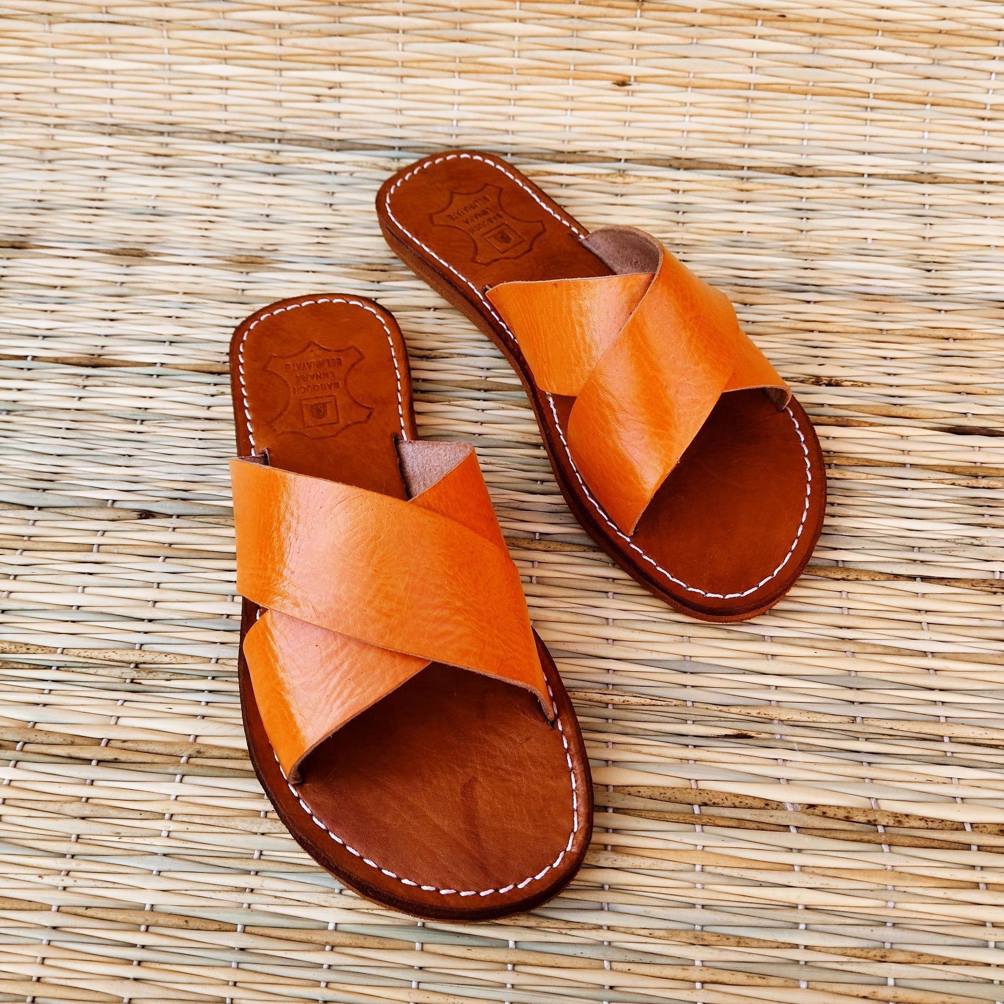 Leather Criss Cross Sandals - Etsy