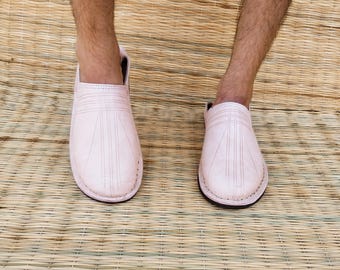 Men’s Moroccan Leather Slippers – Handmade Babouche Shoes | Natural Leather Balgha berber