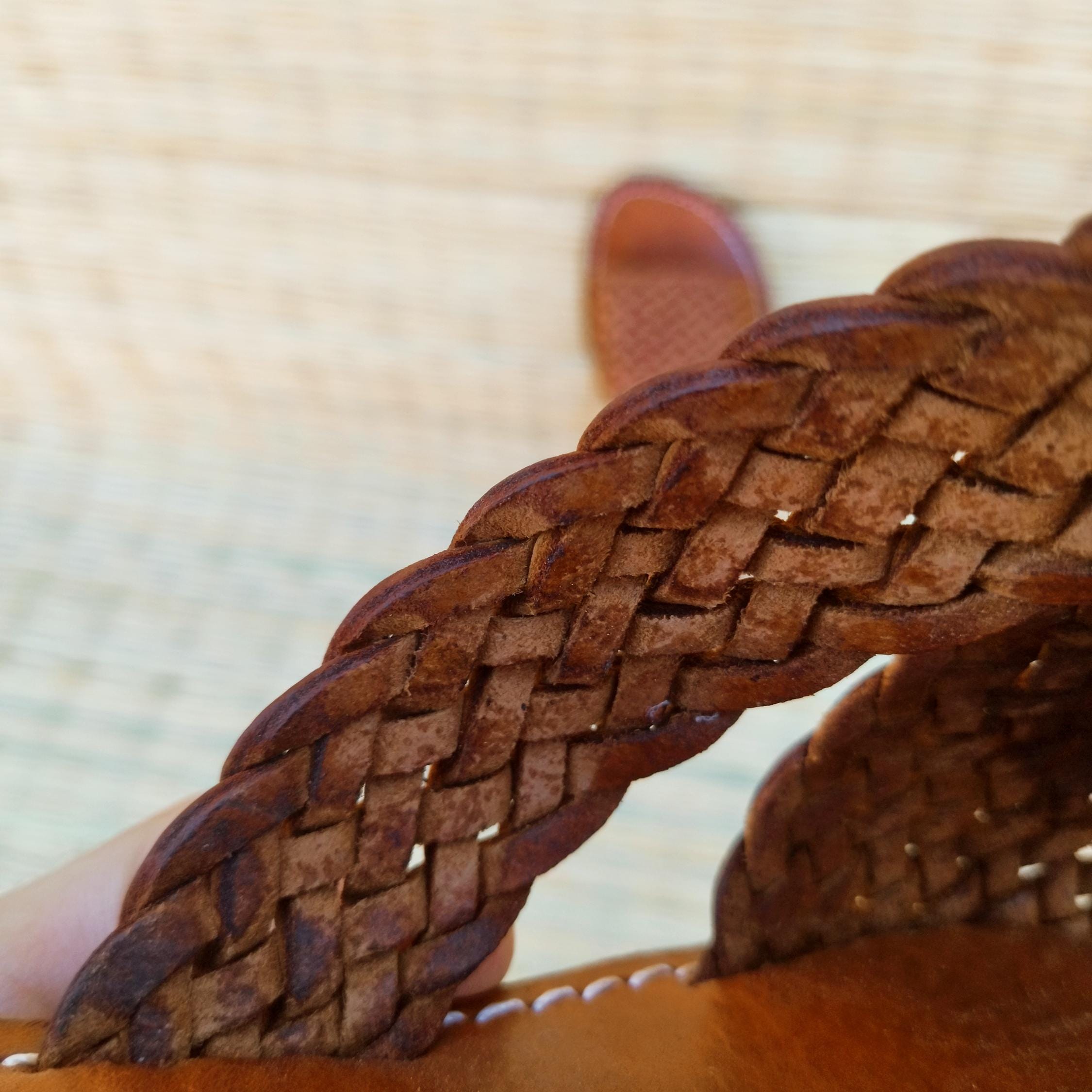Loro Piana brown Braided Leather Slide Sandals - Woven Straps Loro Piana - Chocolate Brown Suede Braided Belt main image 4