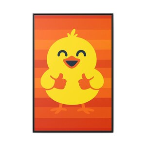 Cheerful Chick Wall Art, Happy Yellow Chick Canvas Print, Kid&#39;s Room Decor, Playful Home Decoration, Easter Gift Idea, Fun Nursery Artwork
