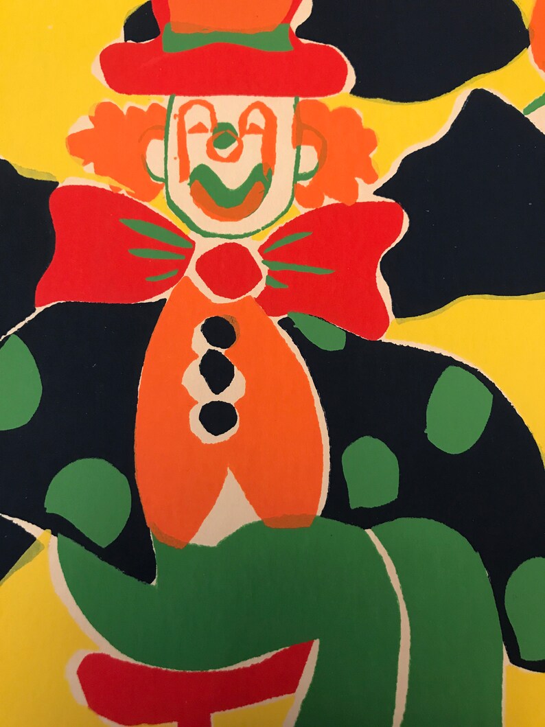 Cathy Heno Suffel Pencil Signed Serigraph - Whimsical Circus Clown - Limited Edition Print by Texas Artist - Colorful Unframed Matted Art image 6