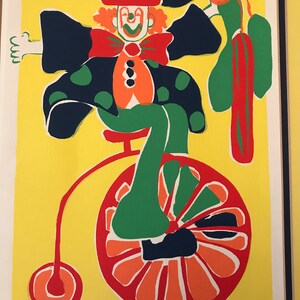 Cathy Heno Suffel Pencil Signed Serigraph - Whimsical Circus Clown - Limited Edition Print by Texas Artist - Colorful Unframed Matted Art image 10