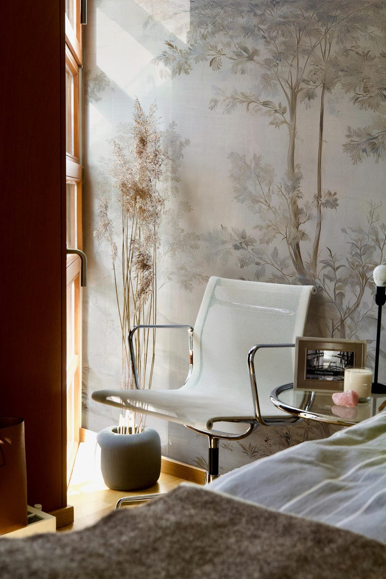 Toile De Jouy French Garden Mural Wallpaper, Vintage Monochrome ...