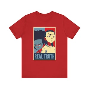REAL TRUTH Animated TV Show Inspired Unisex Tee, Boondocks Quotes, Cartoon Fans Gift, Funny Saying Shirt, Hip Hop Culture Top