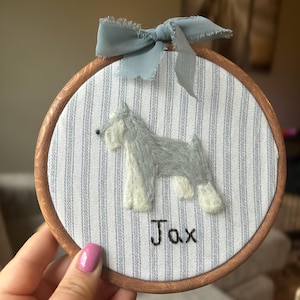 Custom Needle Felted Dog Portrait: Pet Memorial Wall Art