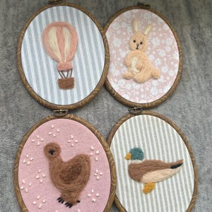 Felted Wool embroidery Hoops – Handmade Nursery decor