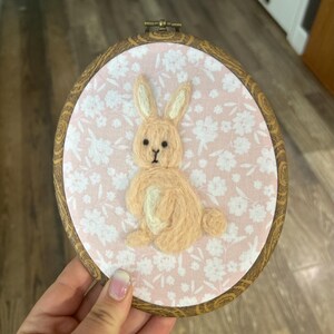 Felted Bunny Hoop– Handmade Nursery decor