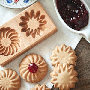 Winter Gingerbread Mold - Kurabier Cookie beech Wood Stamp- Christmas Baking Tool - Handmade Cookie Cutter,Gift for Bakers,Made Germany