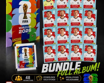 World Cup 2026 Printable Sticker +Album PDF | +900 Soccer Stickers | All 48 Teams | Panini Style | Instant Download FIFA 2026 Football Cards