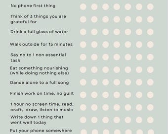 Self-Care Checklist Printable | Daily Mental Wellness Planner | Burnout Recovery PDF | Mindful Routine Tracker for Overwhelmed Professionals