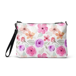 Cute Floral Crossbody bag, Faux Leather