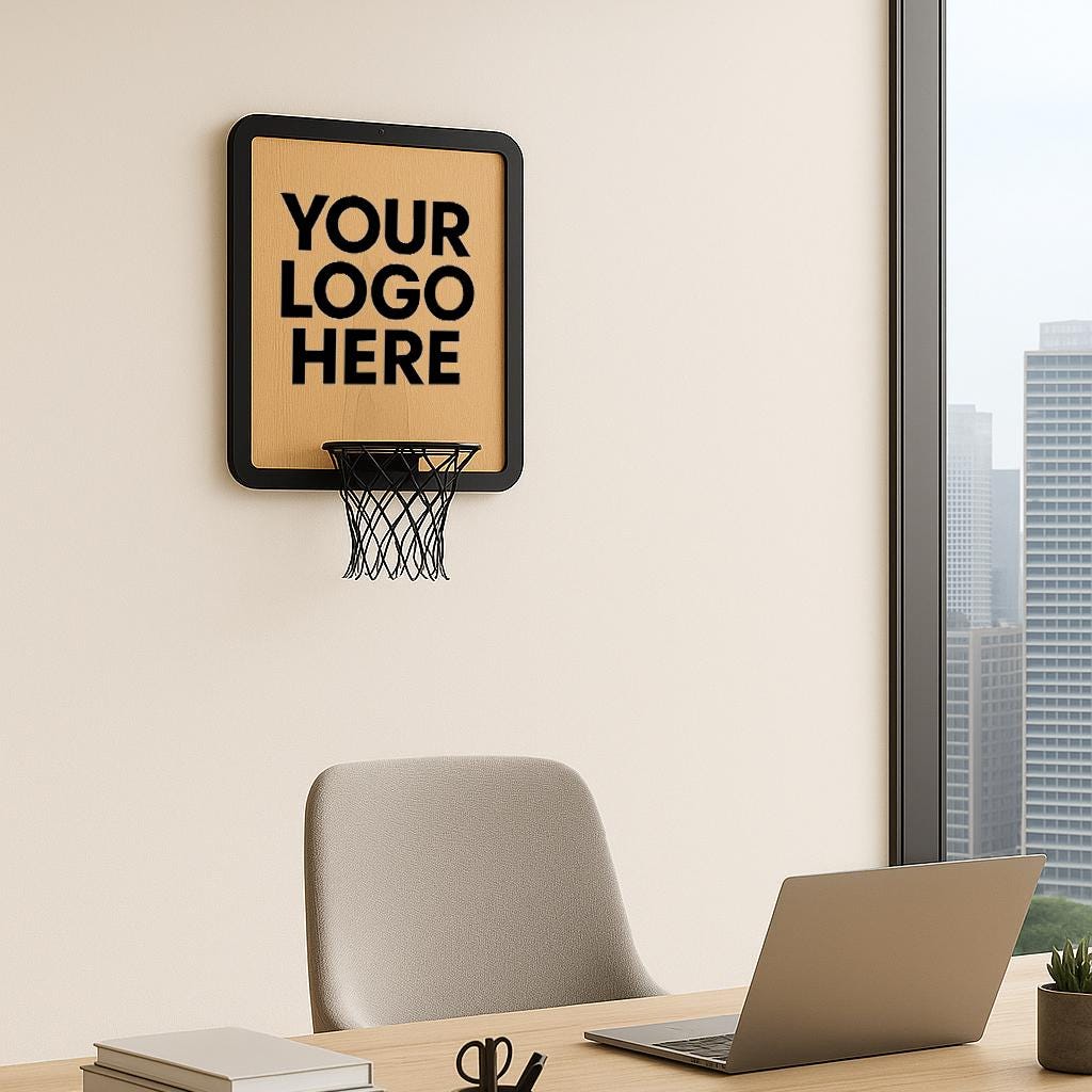 Custom Basketball Hoop: Personalized Office Game Room Decor, Beech Wood ...
