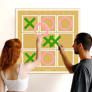 Magnetic Tic Tac Toe Wall Art: Metal XOXO Family Game Decor