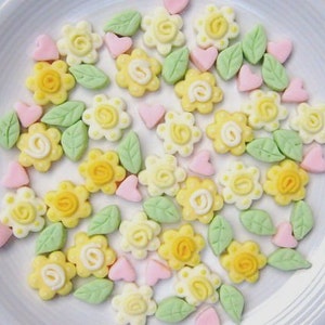 Grandma's Old Fashion Roses with Mini Leaves and Hearts Mints Special Occasions, Weddings, Parties 100 Cream Cheese Mints image 1