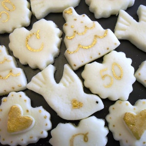 GOLDEN ANNIVERSARY MINTS 100 Cream Cheese Mints 50th Wedding Anniversary Celebration image 1