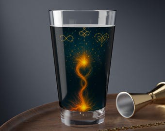 Niebiański płomień spiralny szklanka do mieszania 16 uncji szklanka pintowa