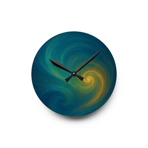 Vibrant Swirl Acrylic Wall Clock | Modern Home Decor, Unique Wall Art, Gift for Art Lovers, Functional Art Piece, Colorful Clock