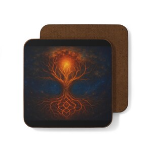 Enchanted Tree Design Coaster, Home Decor, Gift for Tree Lovers, Nature Theme, Functional Art, Coffee Table Accessories