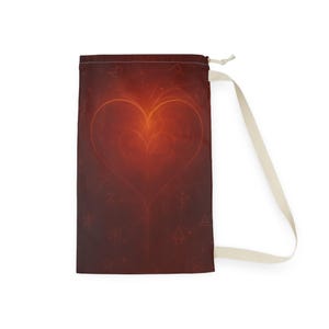 Heartfelt Laundry Bag | Bohemian Laundry Tote, Symbolic Gift, Dorm Room Essential, Stylish Storage, Unique Home Decor