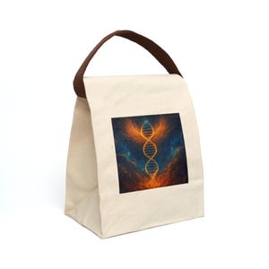 Inspirational DNA Canvas Lunch Bag, Eco-Friendly Tote, Travel Bag, Gift for Scientists, Picnic and School Use