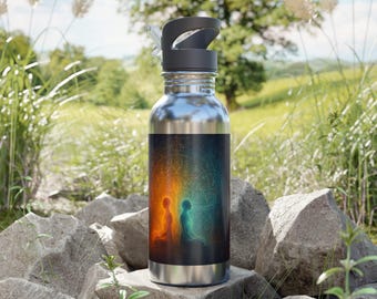50 Staaten USA Edelstahl-Wasserflasche 907 Ml | Mit Reise-Tracker Aufklebern & Becherhaltertauglich | Isoliert & Schwitzfrei