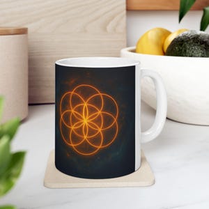 Cosmic Glow Ceramic Coffee Mug: Space Lover Gift, Sci-Fi Decor