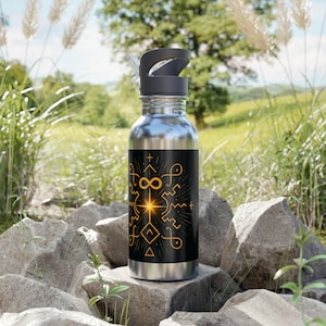 SOURCE Orca Coated Stainless Steel Water Bottle, SolFlame Design image 1