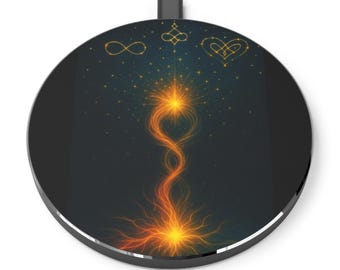 Energy Swirl Wireless Charger | Abstract Flame Spiral, Mystical Charge Pad
