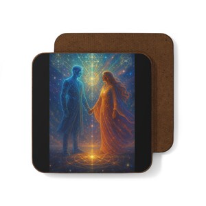 Celestial Art Coaster: Romantic Home Decor - Love Connection