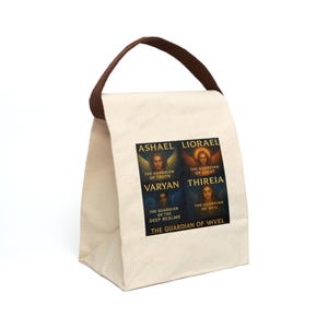 Ethereal Canvas Lunch Bag, Guardian of Wivel Design, Eco-Friendly Tote for Kids and Adults, Perfect for Picnics, School, Gifts
