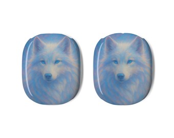 Arctic Wolf Illustration AirPods Max Shell Case | Blue Wolf Ear Cup Skins
