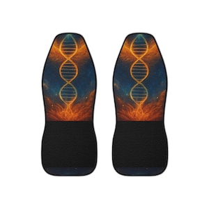 Vibrant DNA Car Seat Covers: Abstract Auto Interior Decor