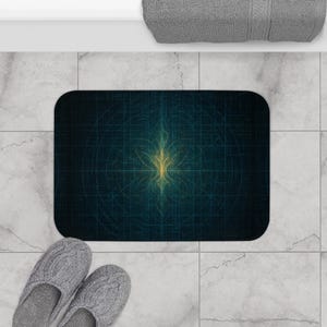 Cosmic Glow Bath Mat: Memory Foam Celestial Bathroom Rug