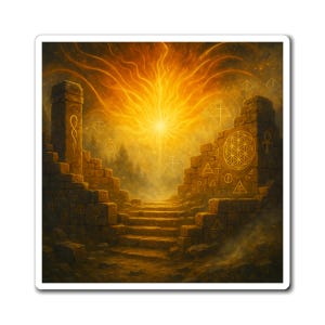 Sunburst Fridge Magnet: Mystical Spiritual Home Decor