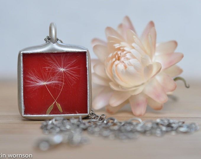 Skipping Lilies Handmade Pendant Red Glass With Tiny Etsy
