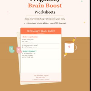 Pregnancy Brain Boost Worksheets | 10 Worksheets | Baby Development Activity PDF