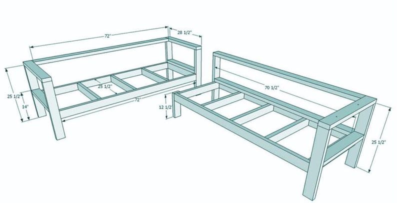 DIY Outdoor Sofa Plans PDF | Modern Patio Sectional Couch | Easy Build ...