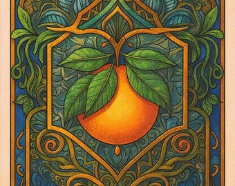 Fruits adults coloring book, stained glass coloring pages