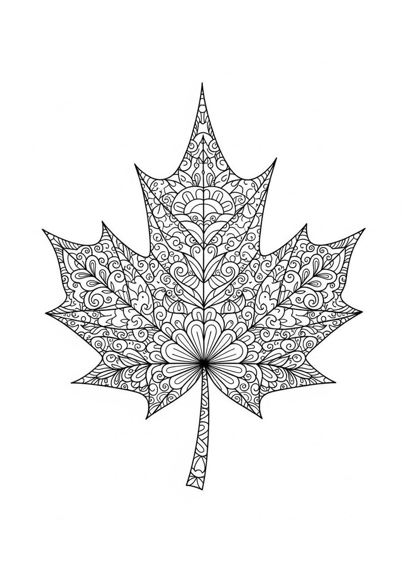 Fall Coloring Pages, Adult Fall Coloring Book, Intricate Designs - Etsy