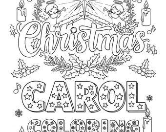 Christmas Carol Coloring Pages, Christmas Coloring Book, Cute Designs