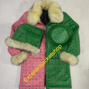 ピンク ファーコート メンズ Men pink fur jacket - 日本