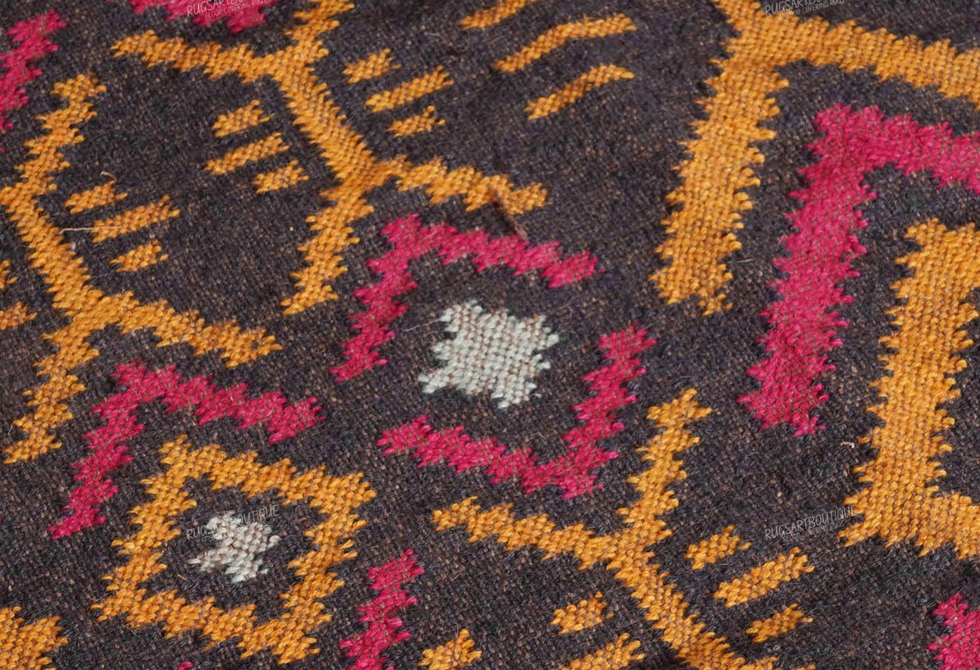Handmade Multicolor Wool Jute Rug Vintage Kilim Southwestern Flatweave ...